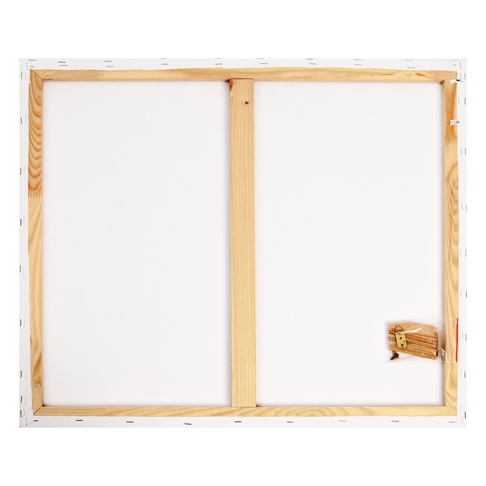 Холст на подрамнике хлопок 100% акриловый грунт 2*60*70 см среднезернистый, 380г/м² +рама Школа Художников