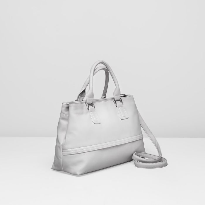 Сумка женская на молнии, 1 отдел, 2 наружных кармана, цвет серый