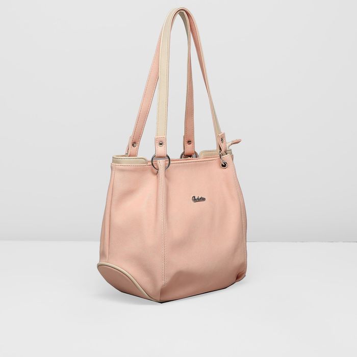 Сумка женская на молнии, 2 отдела с перегородкой, наружный карман, цвет розовый