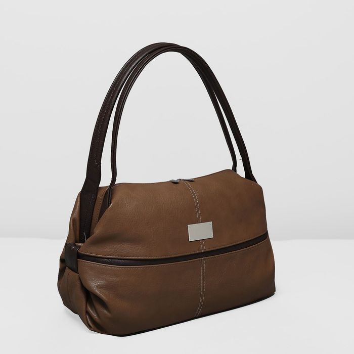 Сумка женская на молнии, 1 отдел, наружный карман, цвет коричневый