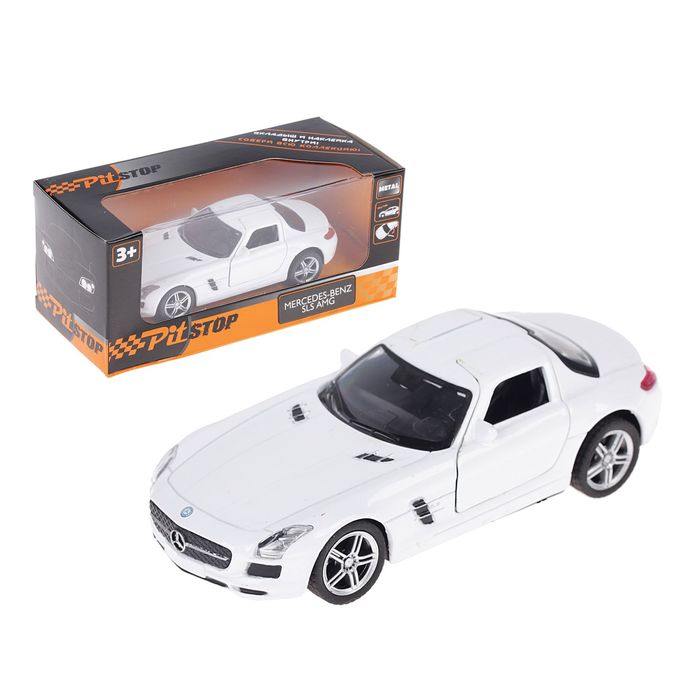 Машина инерционная Mercedes-Benz SLS AMG, белая, масштаб 1:41-1:32