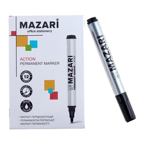Маркер перманентный Mazari Action, 2.0 мм, чёрный Ош
