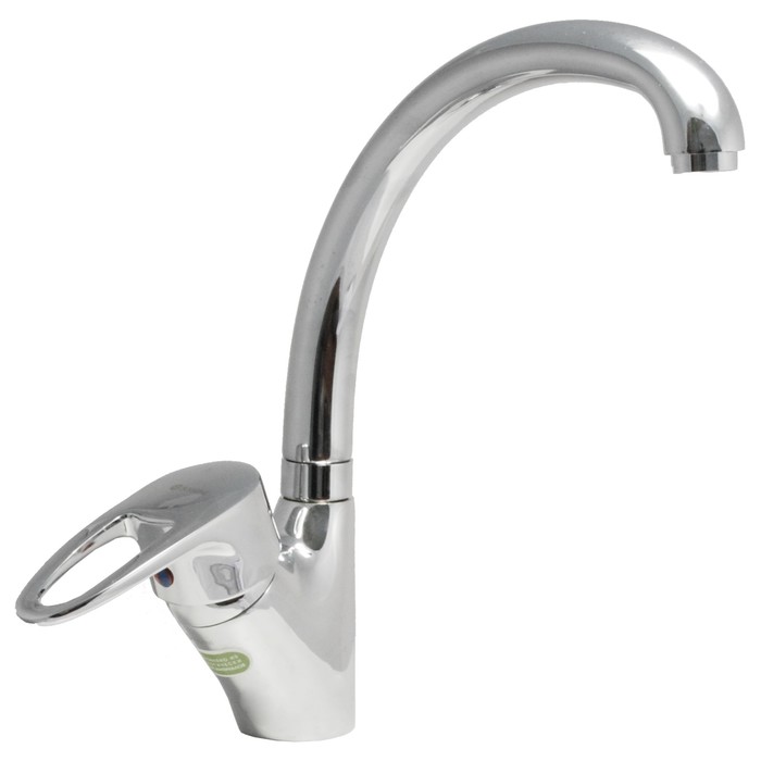 Смеситель для мойки одноручный Juguni JGN0422 с гибкой подводкой, литой поворотный излив, картридж 40 мм