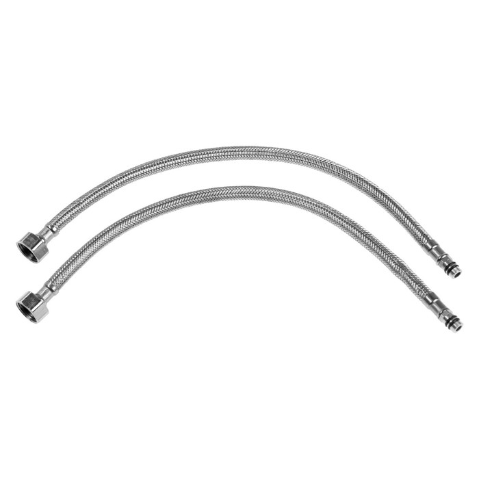 Смеситель для мойки двуручный Juguni JGN0440 с гибкой подводкой, кран-букса керамика, хром.маховик