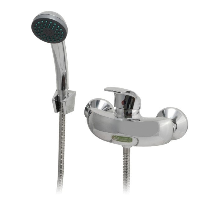 Смеситель для душа одноручный Juguni JGN0621 с металлическим шлангом, хром.лейкой и кронштейном, картридж 40 мм