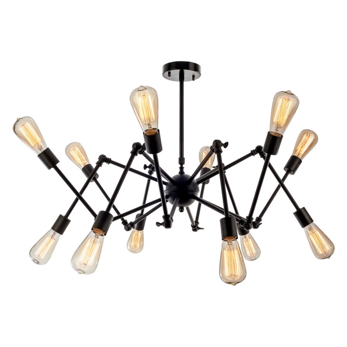 Люстра "Вега"  12 ламп 40Вт Е27 черный 100х100х95