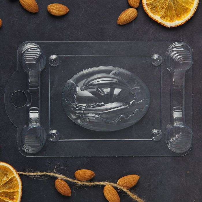 Пластиковая форма для мыла "Дельфин" 9х6х1,5 см