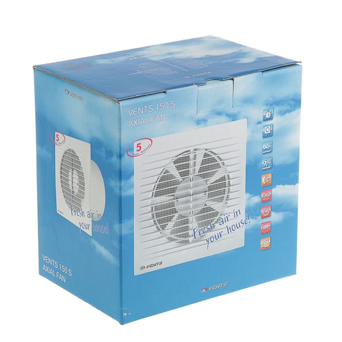 Вентилятор "ВЕНТС" 150 С, d=150 мм, цвет белый