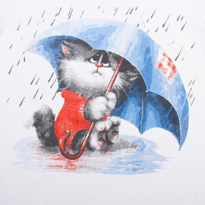 Комплект женский (футболка, шорты) Зонтик цвет белый/розовый, р-р 52