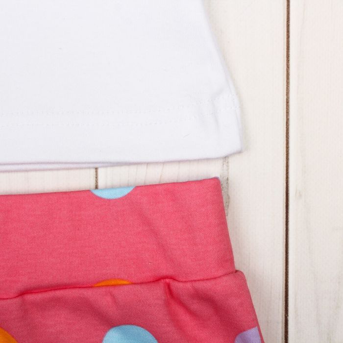 Комплект женский (футболка, шорты) Зонтик цвет белый/розовый, р-р 52