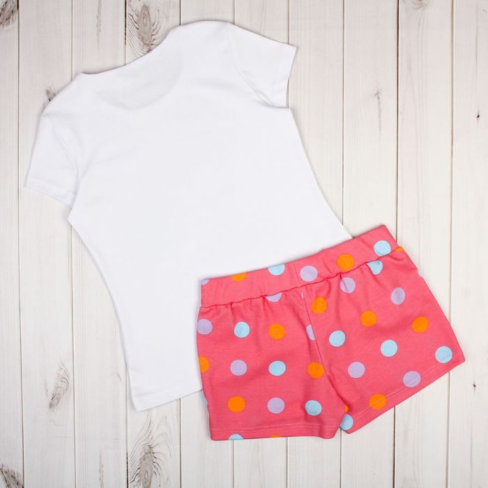 Комплект женский (футболка, шорты) Зонтик цвет белый/розовый, р-р 52