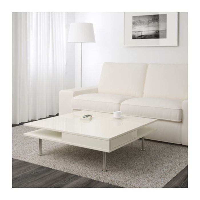 Журнальный стол, глянцевый, цвет белый ТОФТЕРИД