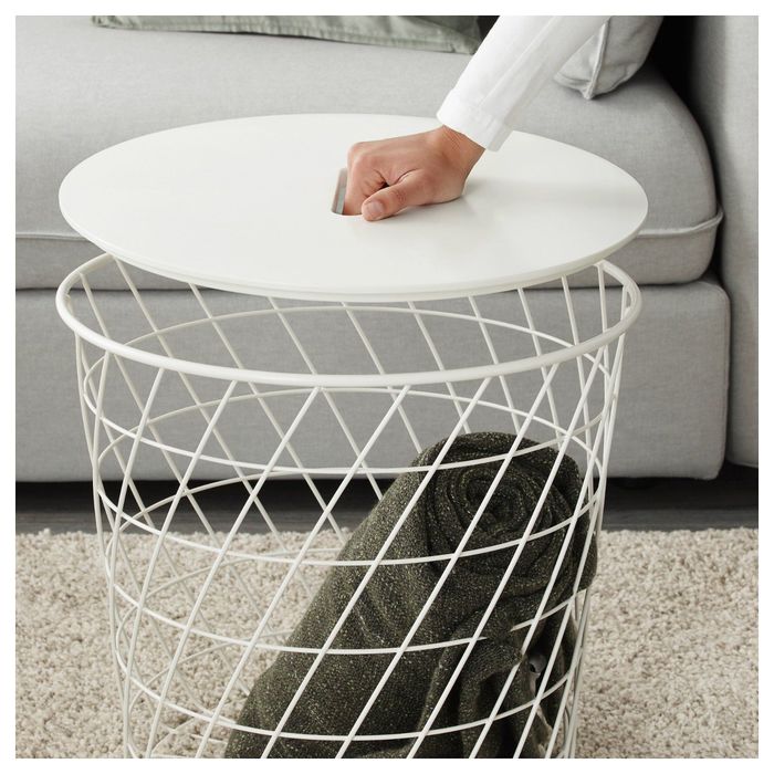 Столик с отделениями для хранения, цвет белый КВИСТБРУ