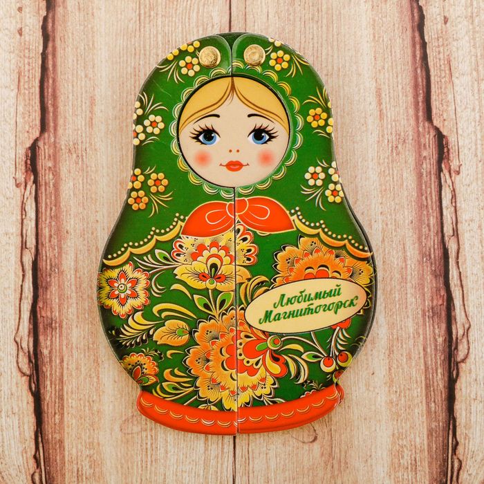 Магнит раздвижной в форме матрёшки «Магнитогорск»