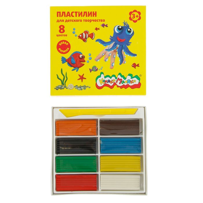 Пластилин 8 цветов 120г "Каляка-Маляка", со стеком