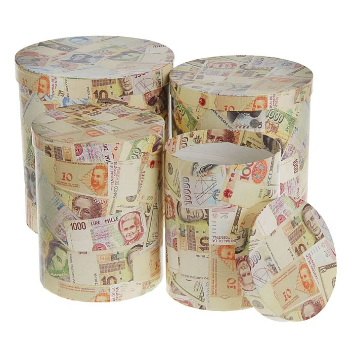 Набор коробок 4в1 "Деньги", 23 х 23 х 25 - 15 х 15 х 20 см