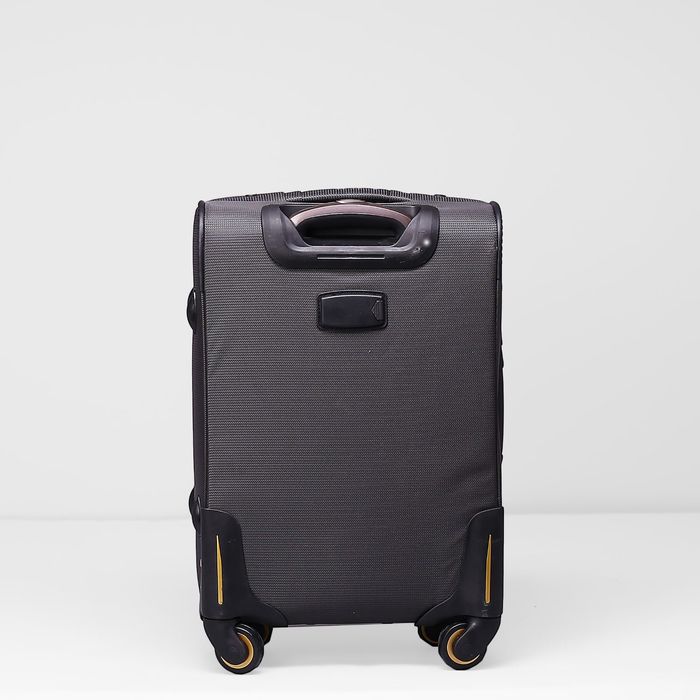 Чемодан малый на молнии, 1 отдел, 44 л, 2 наружных кармана, 4 колеса, кодовый замок, цвет тёмно-серый