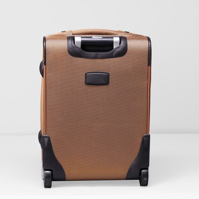 Чемодан на молнии, малый, 20", 44 л, 1 отдел, 2 наружных кармана, 2 колеса, цвет бежевый