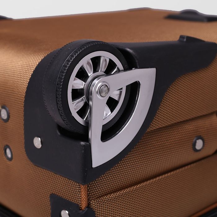 Чемодан на молнии, малый, 20", 44 л, 1 отдел, 2 наружных кармана, 2 колеса, цвет бежевый