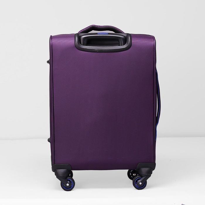 Чемодан малый на молнии, 1 отдел, 44 л, 2 наружных кармана, 4 колеса, кодовый замок, цвет фиолетовый