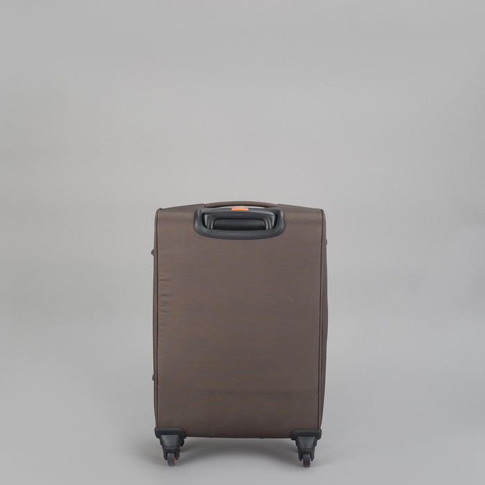Чемодан малый на молнии, 1 отдел, 44 л, 2 наружных кармана, 4 колеса, кодовый замок, цвет коричневый