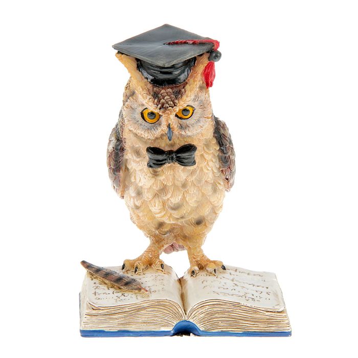 Сувенир "Мудрый филин читает книгу" 15х12х11 см