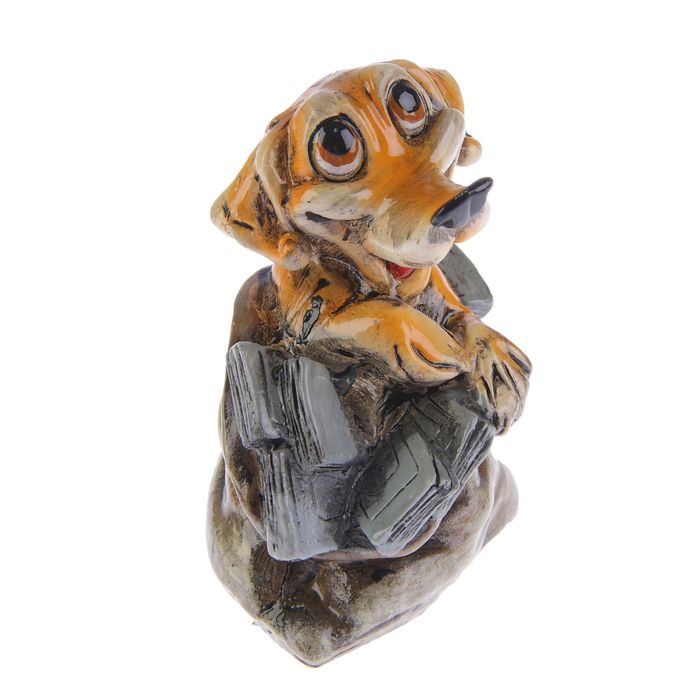 Копилка полистоун "Весёлый щенок Снуппи в мешке с деньгами" 10х7х7 см