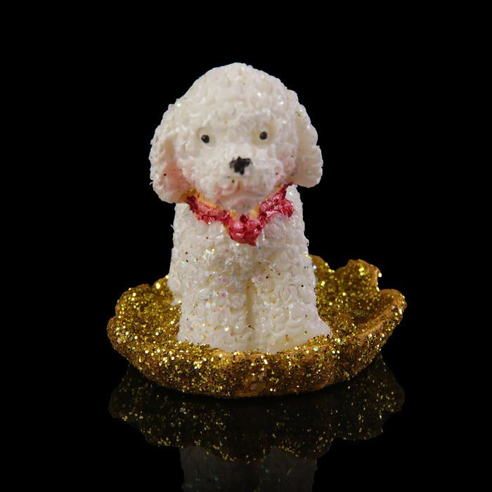 Сувенир полистоун "Пудель на золотых монетках" МИКС 3х2,8х3,8 см