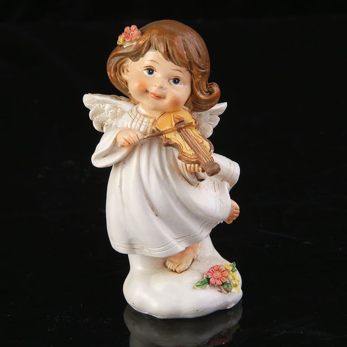 Сувенир полистоун "Ангелочек Марфа с музыкальным инструментом" МИКС 10,5х5,5х5 см