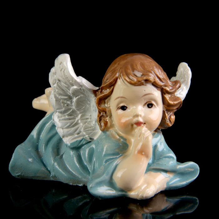 Сувенир полистоун "Ангелочек-малыш лежит мечтает" лак МИКС 3,5х4,5х5,5 см