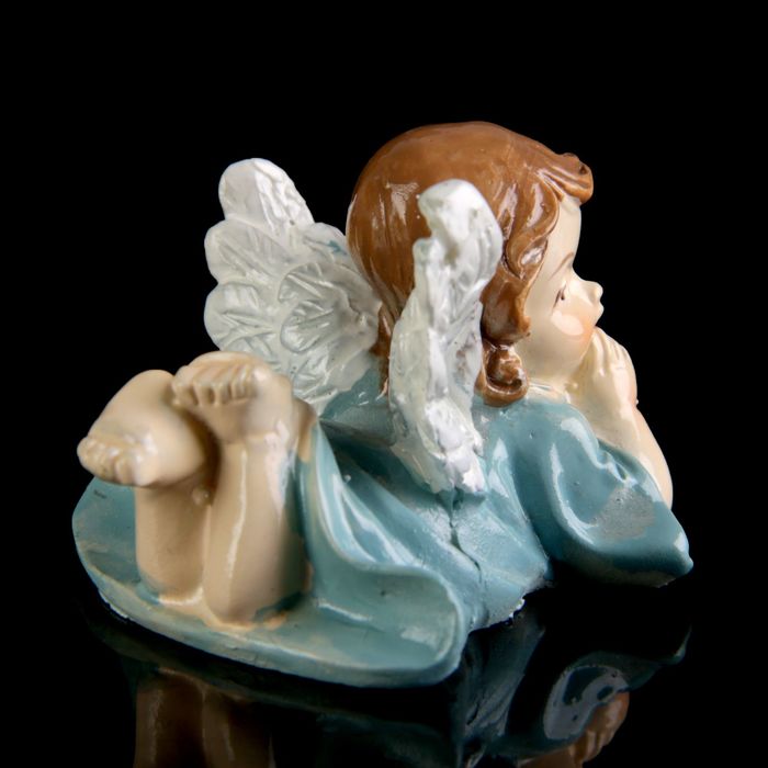 Сувенир полистоун "Ангелочек-малыш лежит мечтает" лак МИКС 3,5х4,5х5,5 см
