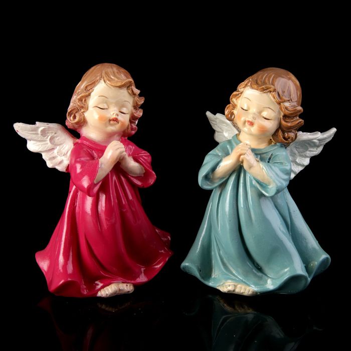 Сувенир полистоун "Ангелочек-малыш молится" лак МИКС 11,5х5,5х7 см
