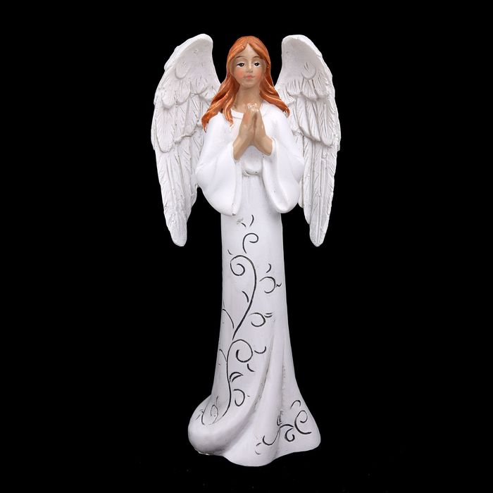 Сувенир полистоун "Ангел девушка в платье с узором молится" 15,5х7,5х5 см