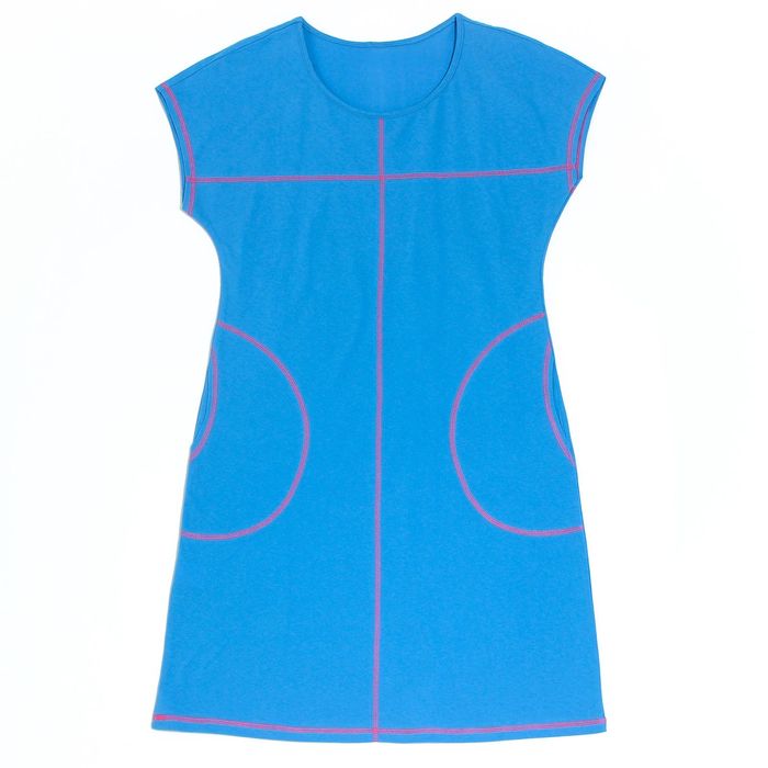 Платье женское домашнее Амадея 2131, цвет васильковый, р-р 44