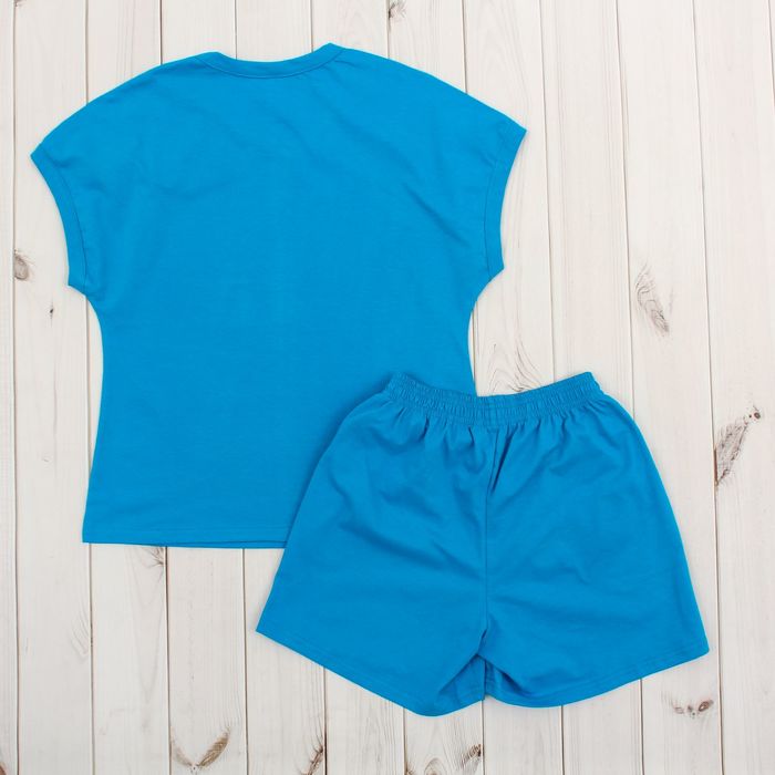 Комплект женский (футболка, шорты) Тропики 2029а, цвет бирюзовый, р-р 46
