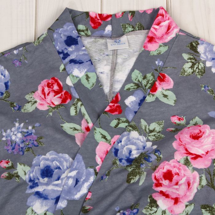 Комплект женский (халат, майка, шорты) 8224/1 цвет серый, р-р 52