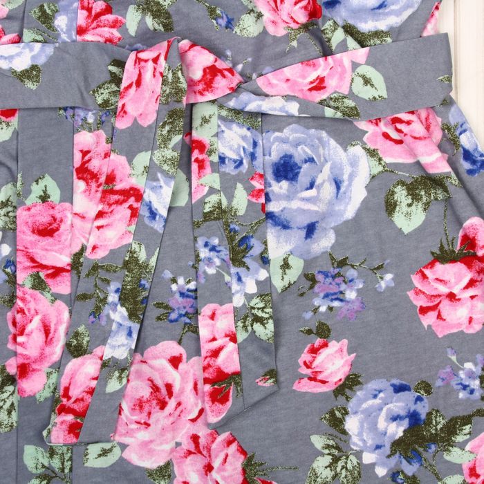 Комплект женский (халат, майка, шорты) 8224/1 цвет серый, р-р 52