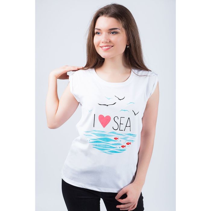 Футболка женская 8809 цвет белый, р-р 44