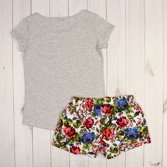 Комплект женский (футболка, шорты) 8727 цвет белый, р-р 50