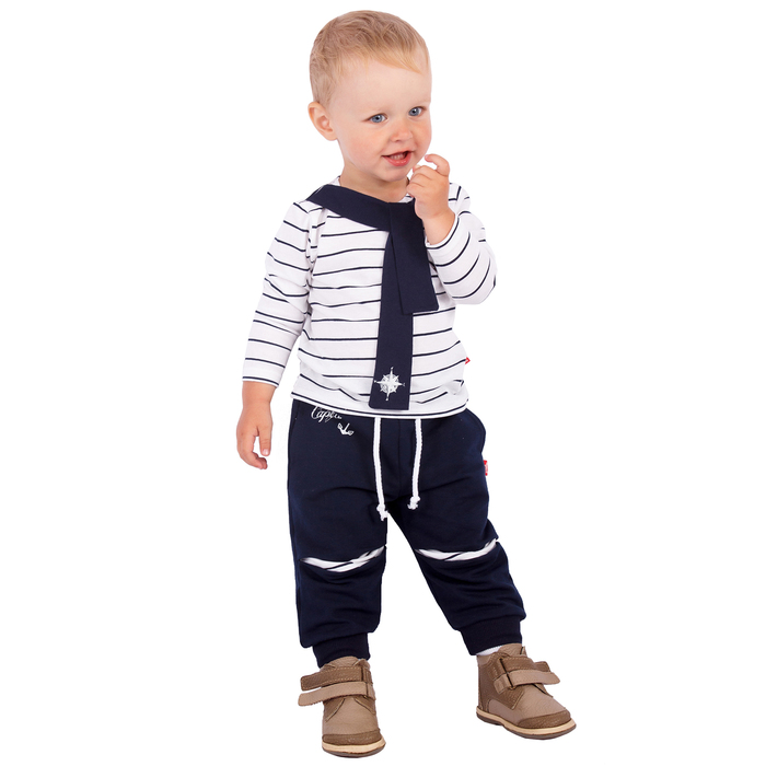 Джемпер для мальчика "Маяк", рост 86 см (52), цвет белый, принт полоска ЮДД790001н_М