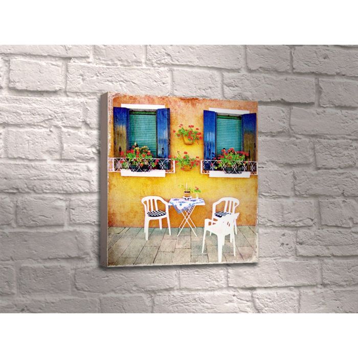 Картина "Кафе на улице в старинном городе"
