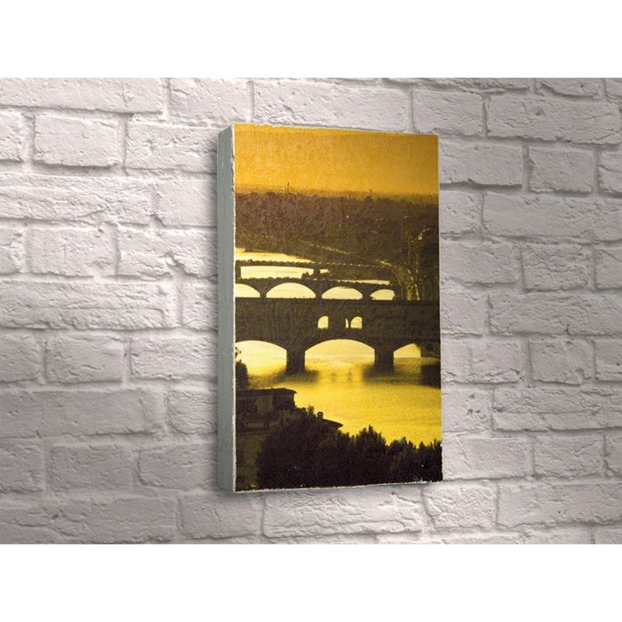 Картина "Река, каменные мосты"