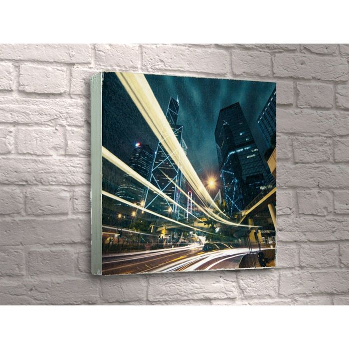 Картина "Ночной город, движение огней"