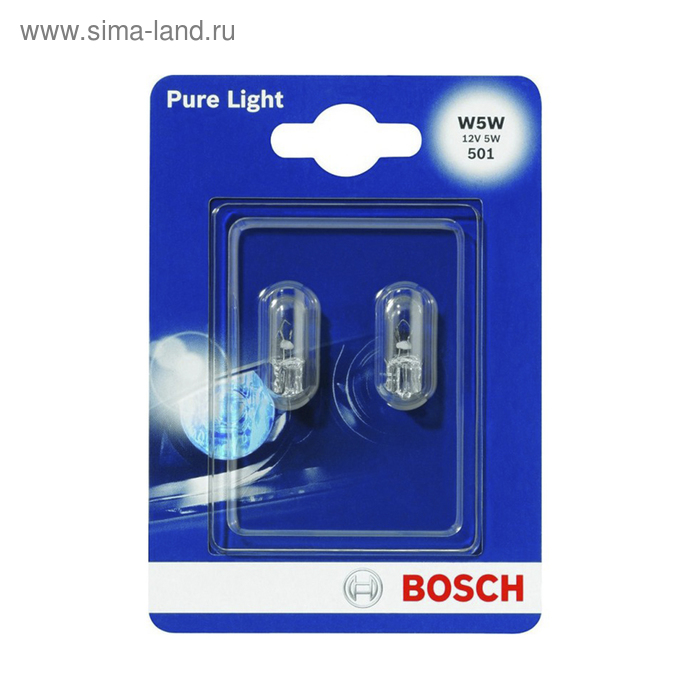 фото Лампа bosch standard, w5w, 12 в, 5 вт, 2шт, (блистер), 1987301026