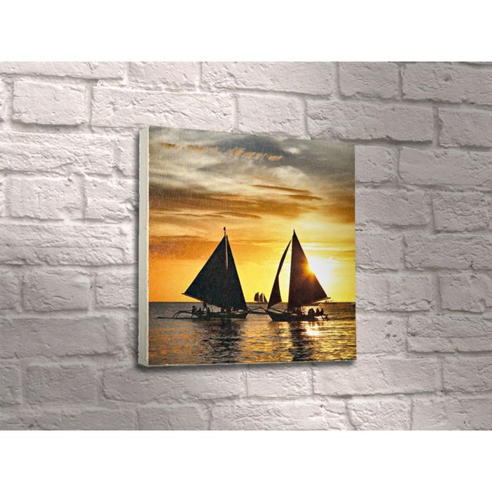 Картина "Яхты на закате солнца"