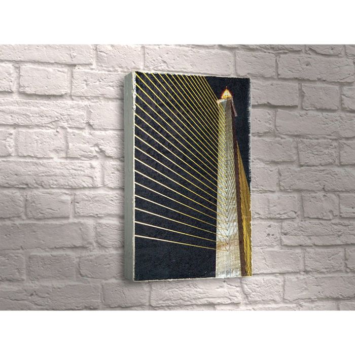 Картина "Абстракция: башня на чёрном фоне"