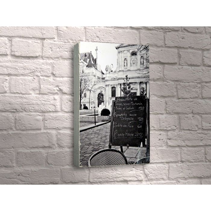 Картина "Чёрно-белое меню на улице европейского ресторана"