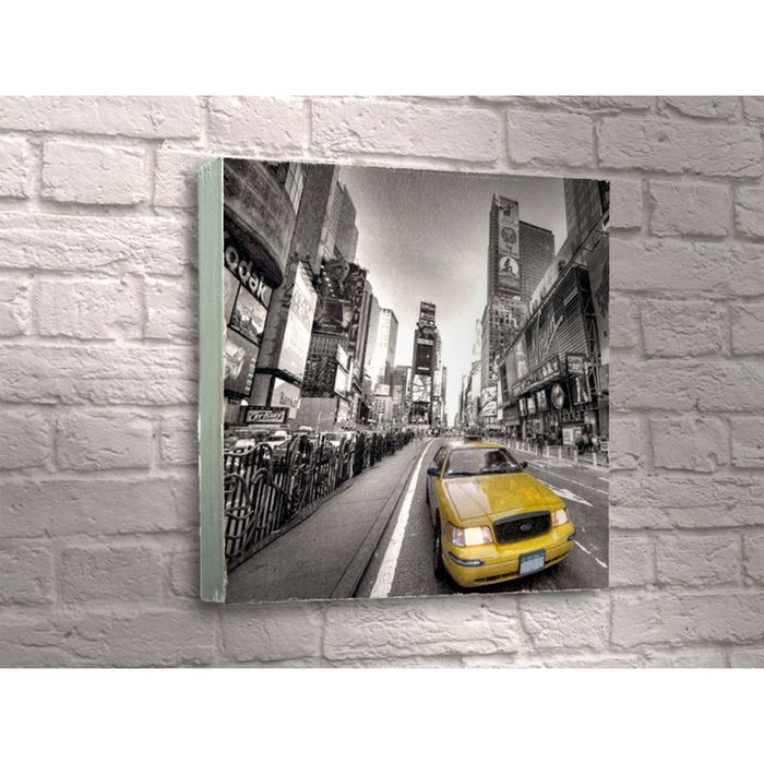 Картина "Жёлтое такси в сепии"