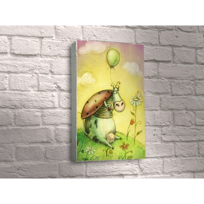 Картина "Коровка с воздушным шариком"