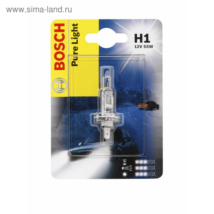 Лампа Bosch STANDARD, H1, 12 В, 55 Вт [блистер], 1987301005
